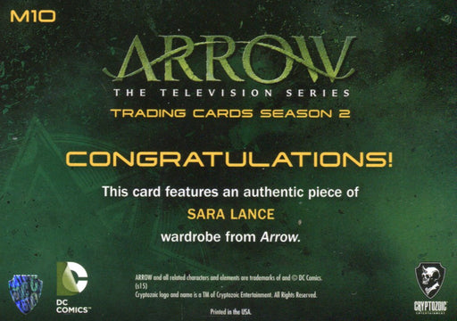 Arrow Season 2 Caity Lotz as Sara Lance Costume Card M10   - TvMovieCards.com