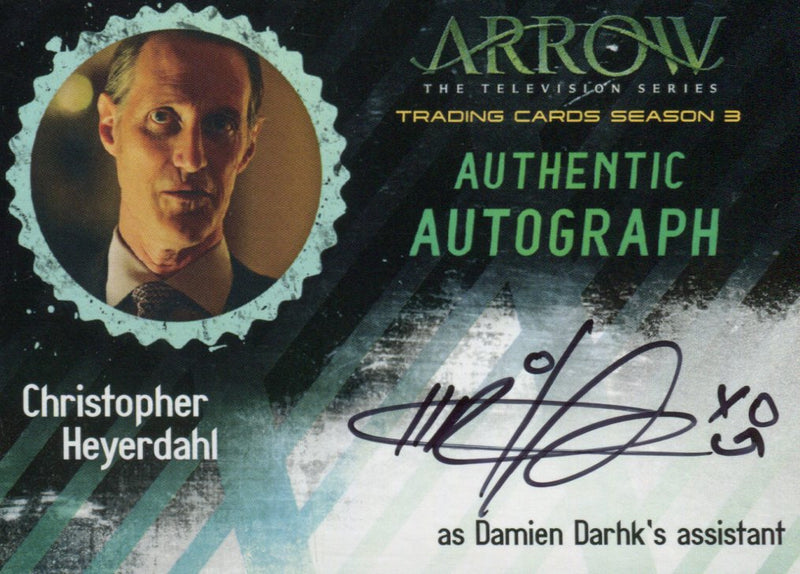 2016 Arrow Season 3 Christopher Hyerdahl Damien's Assistant Autograph Card DJ   - TvMovieCards.com