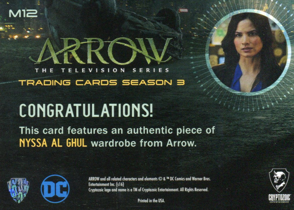 2016 Arrow Season 3 Katrina Law as Nyssa al Ghul Wardrobe / Costume Card M12   - TvMovieCards.com