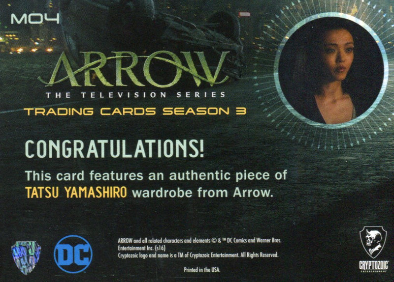 2016 Arrow Season 3 Rila Fukushima as Tatsu Yamashiro Costume Card M04   - TvMovieCards.com