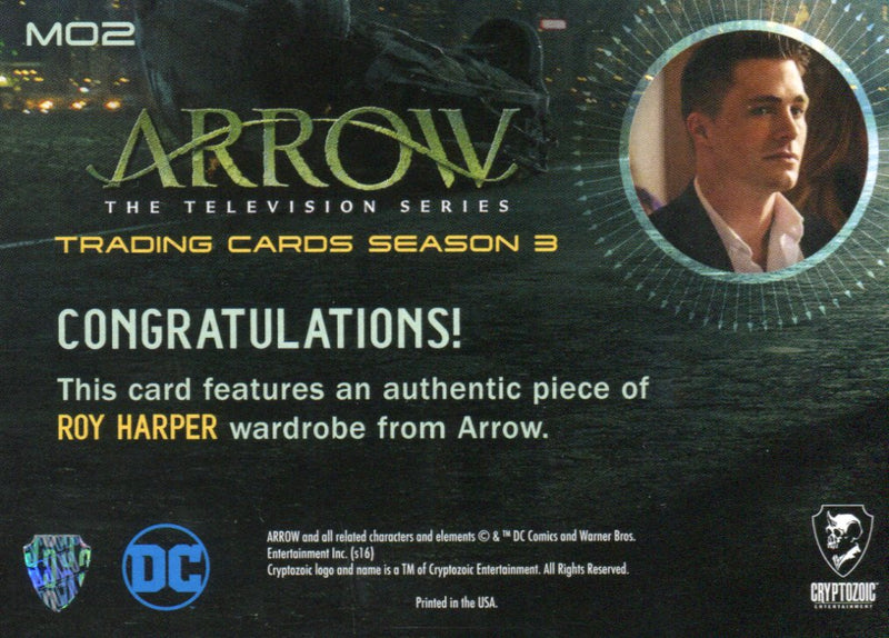 2016 Arrow Season 3 Colton Haynes as Roy Harper Wardrobe / Costume Card M02   - TvMovieCards.com