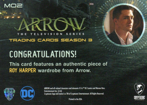 2016 Arrow Season 3 Colton Haynes as Roy Harper Wardrobe / Costume Card M02   - TvMovieCards.com