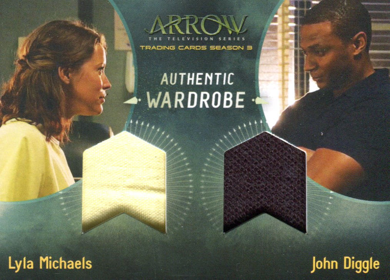 2016 Arrow Season 3 Lyla Michaels & John Diggle Double Costume Card DM2   - TvMovieCards.com