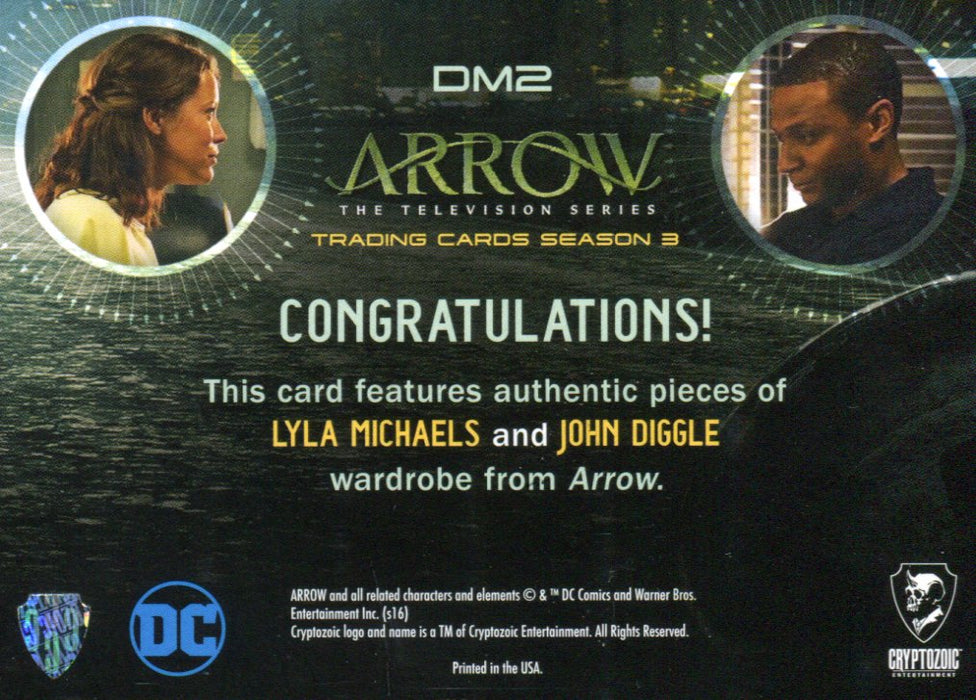 2016 Arrow Season 3 Lyla Michaels & John Diggle Double Costume Card DM2   - TvMovieCards.com