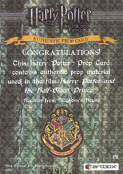 Harry Potter Half Blood Prince Records Prop Card HP P8 #199/230   - TvMovieCards.com