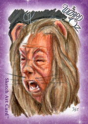 Wizard of Oz Sketch Card by Chris Henderson Color "Cowardly Lion" Breygent 2006   - TvMovieCards.com