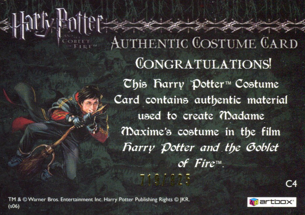 Harry Potter Goblet of Fire Update Madame Maxime Costume Card HP C4 #719/825   - TvMovieCards.com