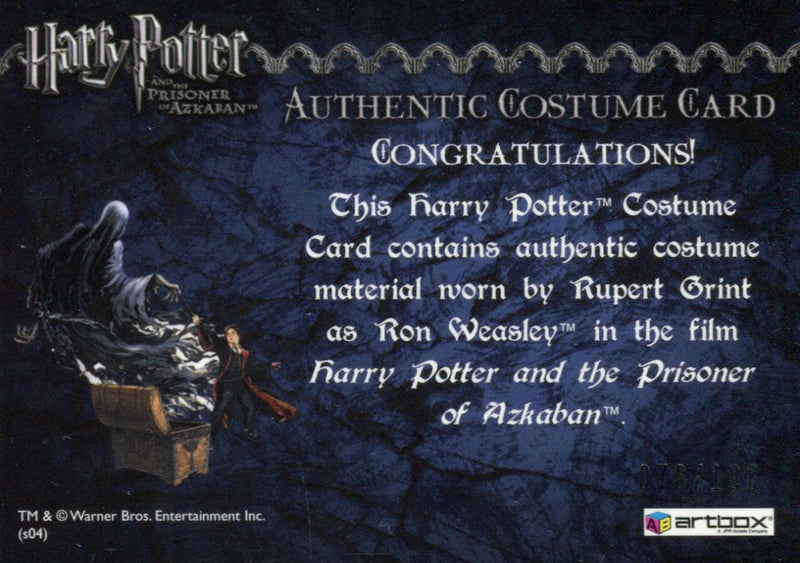 Harry Potter Prisoner Azkaban Rupert Grint Ron Weasley Costume Card HP #076/100   - TvMovieCards.com