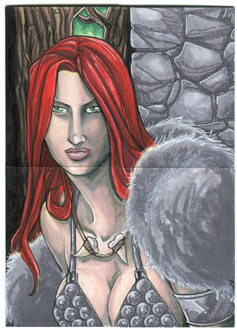 2011 Red Sonja Artist Sketch Trading Card 4-Up Panel by Lynne Anderson Breygent   - TvMovieCards.com