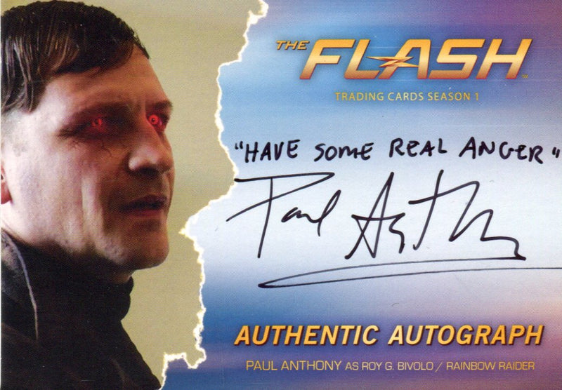 2016 Flash Season 1 Paul Anthony as Roy G. Bivolo Rainbow Rider Autograph Card P - TvMovieCards.com