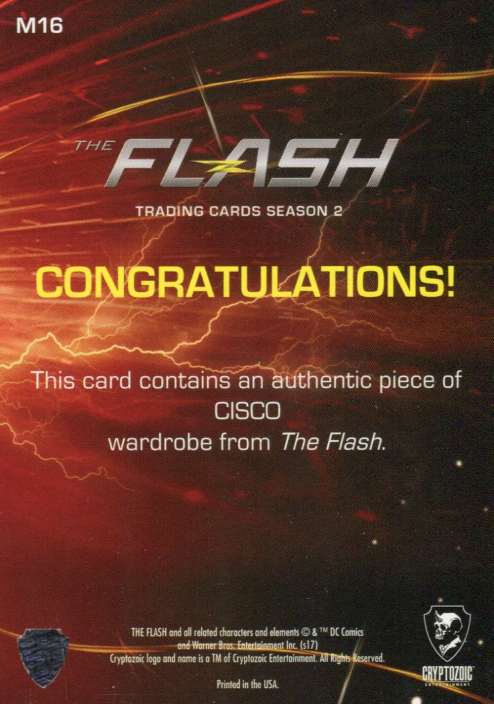 2017 Flash Season 2 Carlos Valdes as Cisco Wardrobe Costume Card M16   - TvMovieCards.com