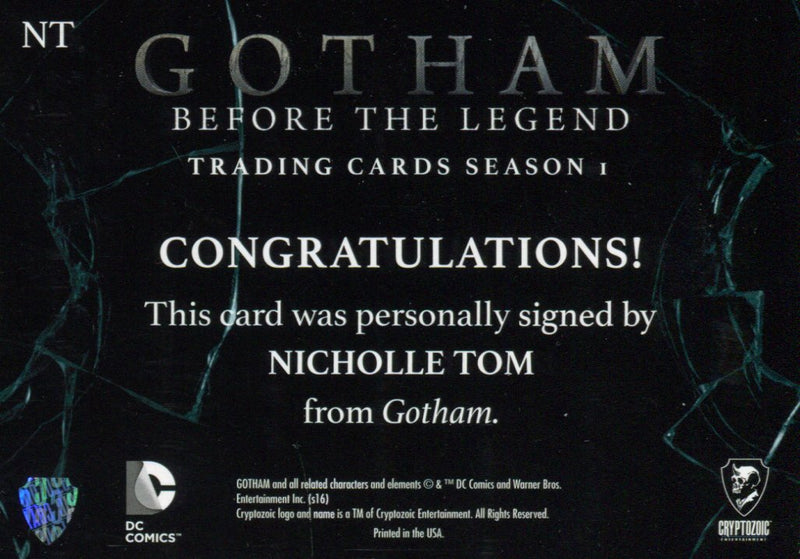 2016 Gotham Season 1 Nicholle Tom as Mirium Autograph Card NT   - TvMovieCards.com