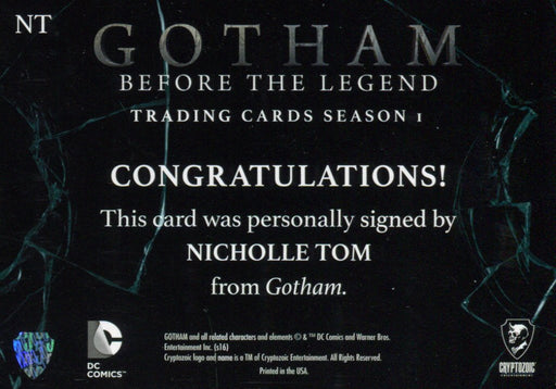 2016 Gotham Season 1 Nicholle Tom as Mirium Autograph Card NT   - TvMovieCards.com