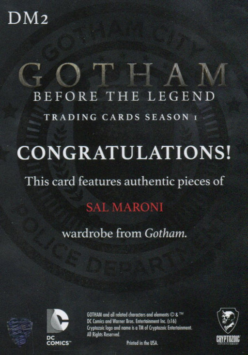 2016 Gotham Season 1 Sal Maroni Dual Wardrobe Costume Card DM2   - TvMovieCards.com