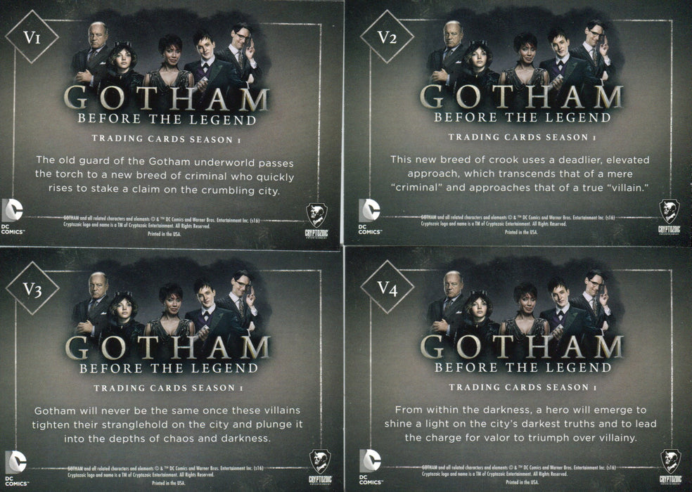 2016 Gotham Season 1 Silver Foil Parallel Villains Puzzle Chase Card Set V1-V4   - TvMovieCards.com