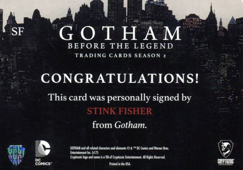 2017 Gotham Season 2 Stink Fisher as Aaron Helzinger Autograph Card SF   - TvMovieCards.com