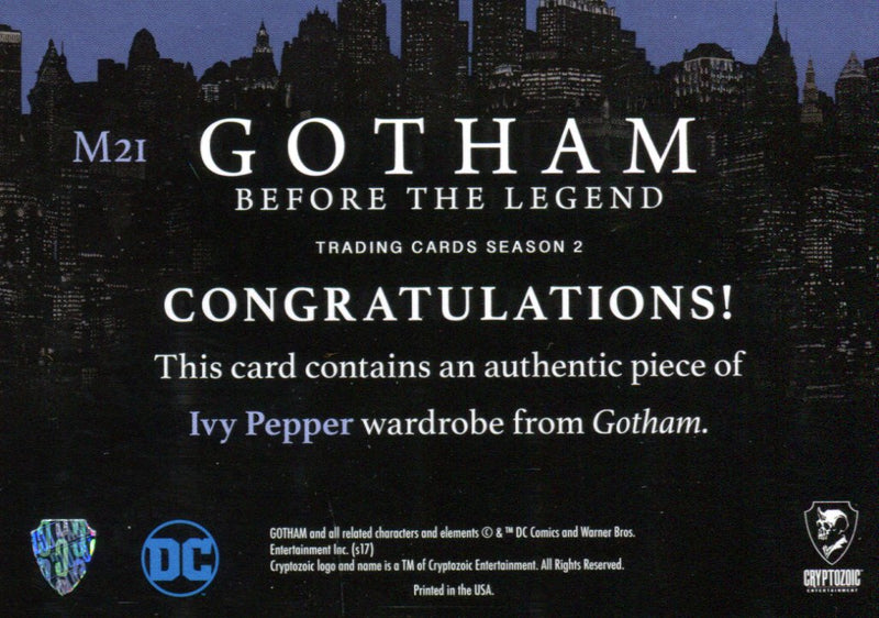 2017 Gotham Season 2 Clare Foley as Ivy Pepper Wardrobe Costume Card M21   - TvMovieCards.com