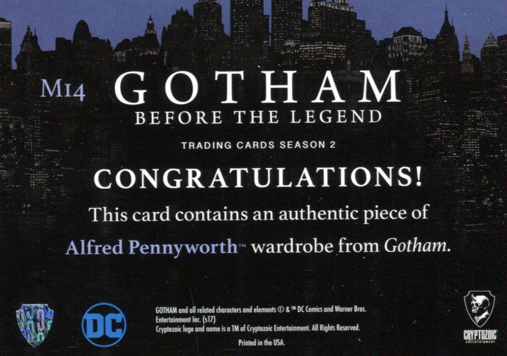 2017 Gotham Season 2 Alfred Pennyworth Wardrobe Costume Card M14   - TvMovieCards.com