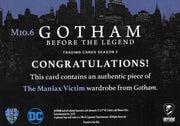 2017 Gotham Season 2 The Maniax Victim Wardrobe Costume Card M10.6 - TvMovieCards.com