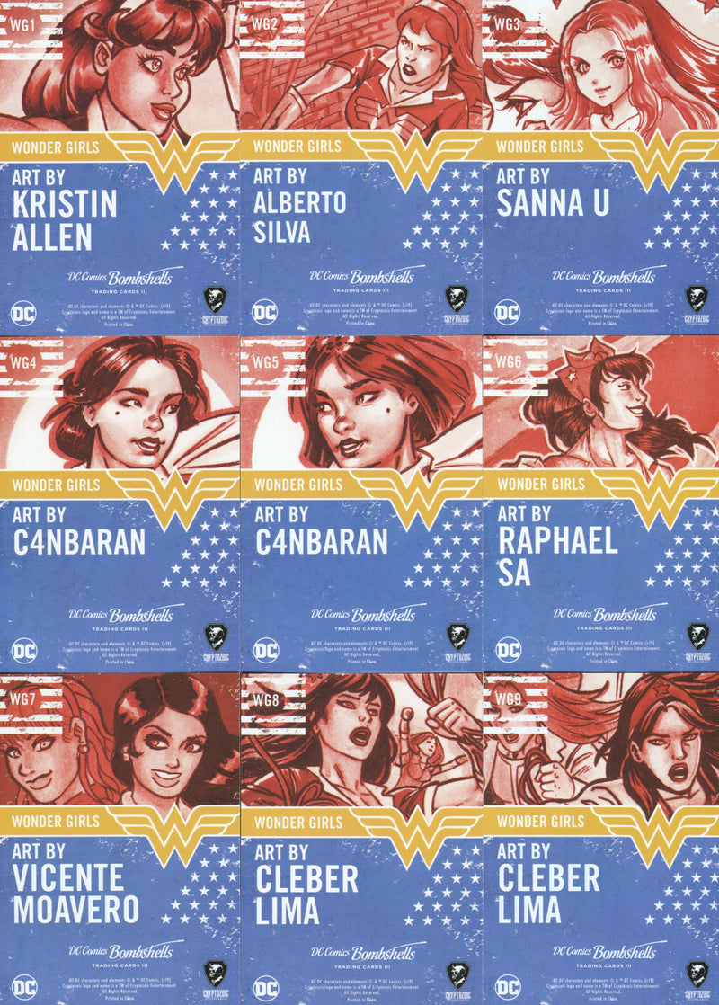 2019 DC Comics Bombshells III Wonder Girls Chase Card Set WG1-9 Cryptozoic   - TvMovieCards.com