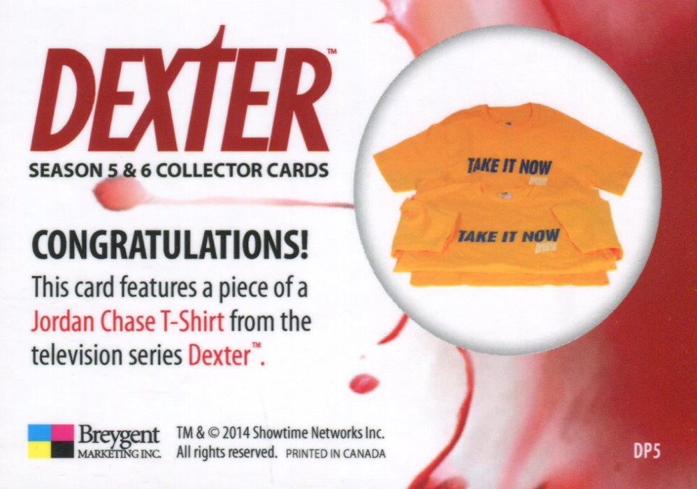 Dexter Seasons 5 & 6 Wardrobe Costume Card DP5 Jordan Chase T-Shirt DP5   - TvMovieCards.com