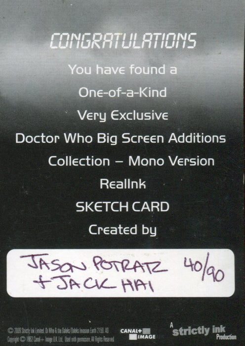 Doctor Who Big Screen Additions Artists Potratz & Hai Autograph Sketch Card #40   - TvMovieCards.com