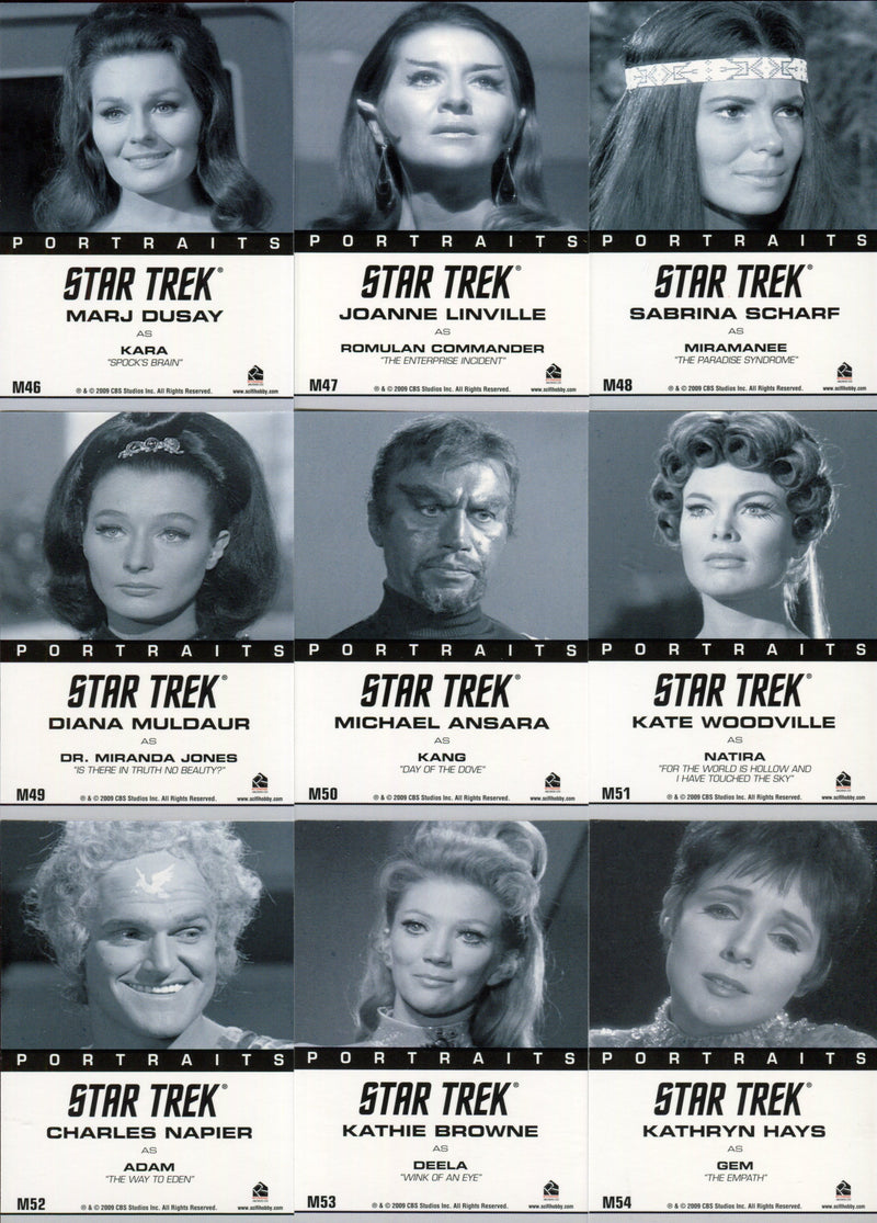 Star Trek 2009 TOS Archives (Season 3) Portraits Chase Card Set of 18 M46 - M63 - TvMovieCards.com