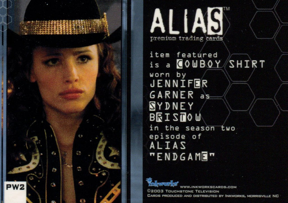 Alias Season 2 Jennifer Garner as Sydney Bristow Pieceworks Costume Card PW2   - TvMovieCards.com