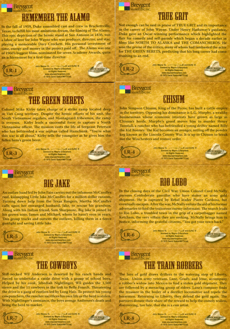John Wayne The Duke Leading Roles Holofoil Chase Card Set 12 Cards Breygent   - TvMovieCards.com