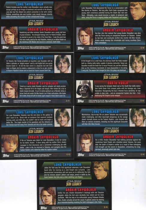 Star Wars Jedi Legacy Connections Chase Card Set 15 Cards C-1 thru C-15 Topps   - TvMovieCards.com