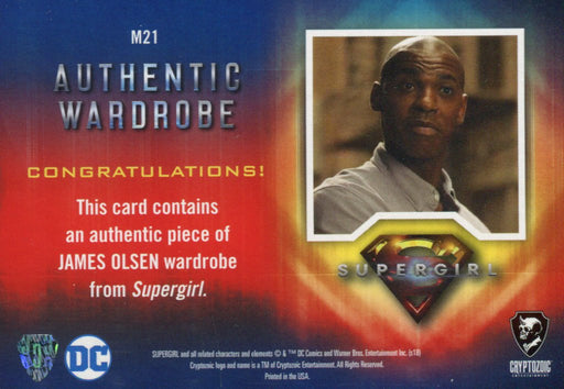 Supergirl Season 1 Mehcad Brooks as James Olsen Wardrobe Costume Card M21   - TvMovieCards.com