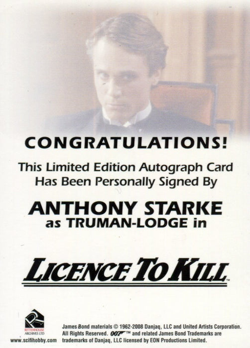 James Bond in Motion 2008 Anthony Starke as Truman Lodge Autograph Card   - TvMovieCards.com