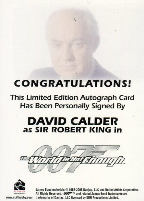James Bond in Motion 2008 David Calder as Sir Robert King Autograph Card   - TvMovieCards.com