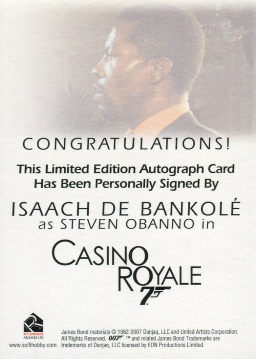 James Bond in Motion 2008 Isaach De Bankole as Steven Obanno Autograph Card   - TvMovieCards.com