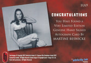 Hammer Horror Series 1 Martine Beswicke Autograph Card HA9 Strictly Ink   - TvMovieCards.com
