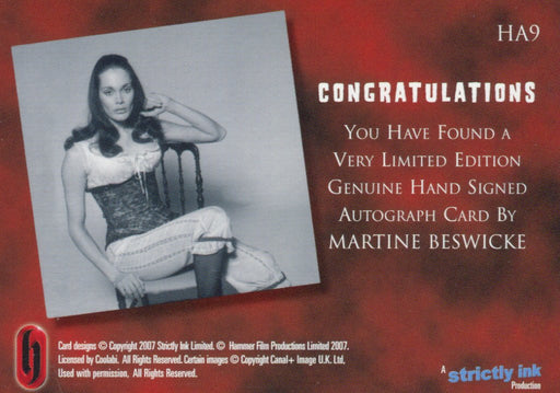 Hammer Horror Series 1 Martine Beswicke Autograph Card HA9 Strictly Ink   - TvMovieCards.com
