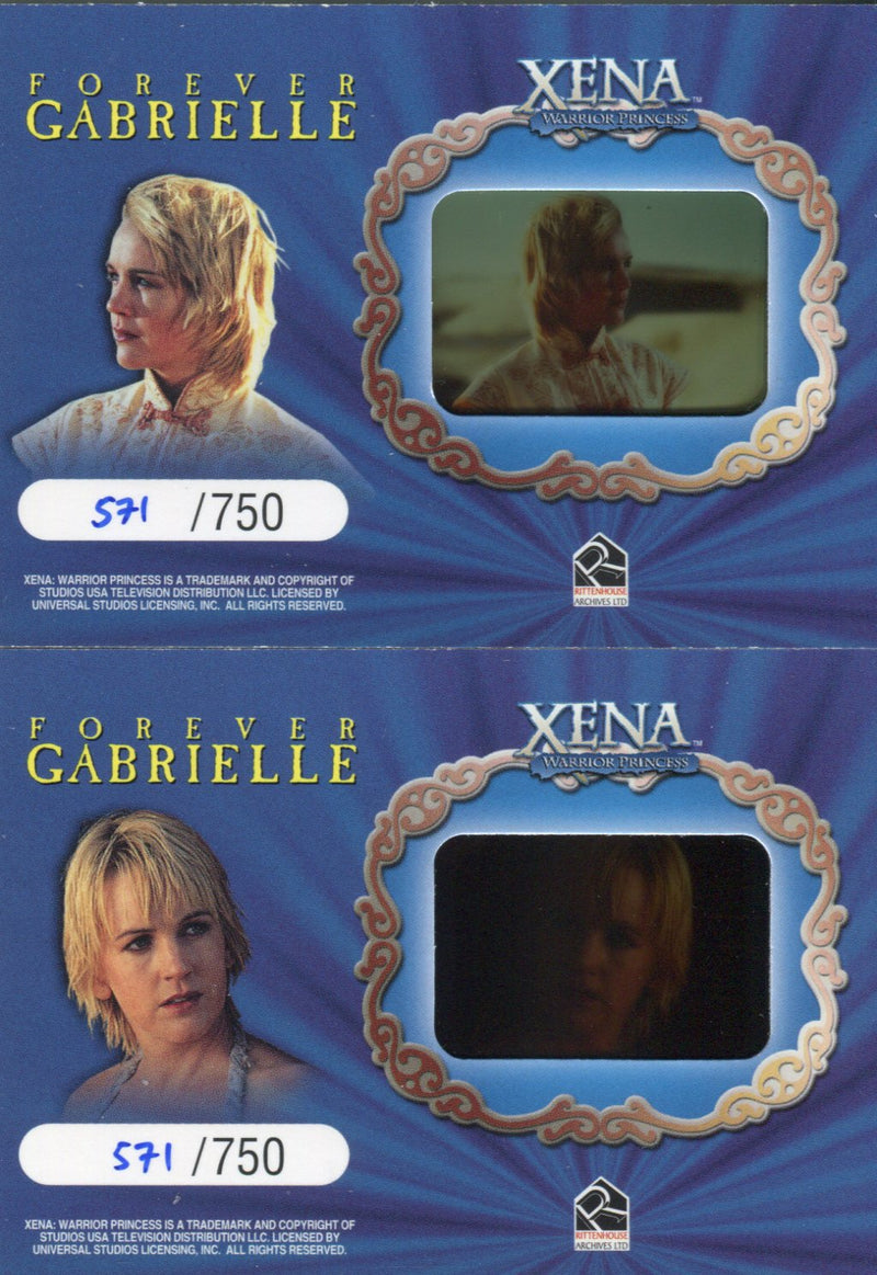 Xena Season Six Forever Gabrielle Film Chase Card Set G1 and G2  #571/750   - TvMovieCards.com