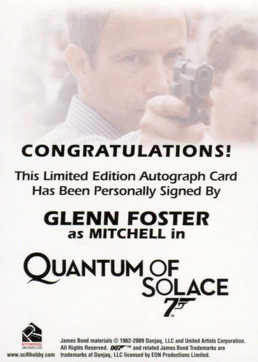 James Bond 2009 Archives Glenn Foster Autograph Card   - TvMovieCards.com