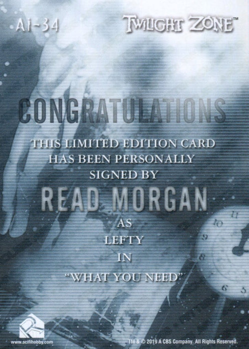 Twilight Zone Archives 2020 Read Morgan "12/25/59" Autograph Card AI-34   - TvMovieCards.com