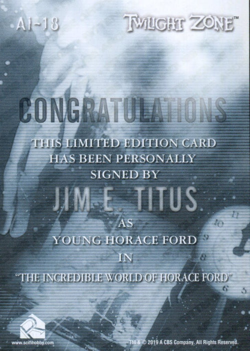 Twilight Zone Archives 2020 Jim E. Titus Randolph Street Autograph Card AI-18   - TvMovieCards.com