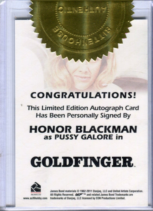 James Bond 50th Anniversary Series One Honor Blackman Incentive Autograph Card   - TvMovieCards.com