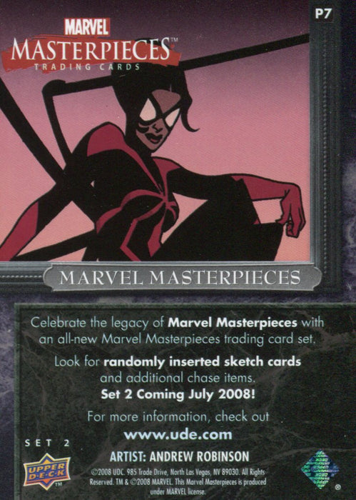 Marvel Masterpieces 3 Upper Deck 2008 Promo Card P7 Spider-Woman   - TvMovieCards.com