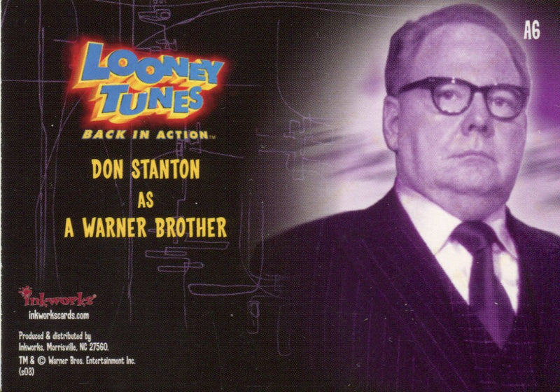 Looney Tunes Back In Action Movie Dan Stanton Autograph Card A6   - TvMovieCards.com