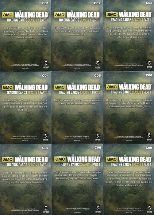 Walking Dead Season 4 Part 1 Character Bios Chase Card Set C01 thru C09   - TvMovieCards.com
