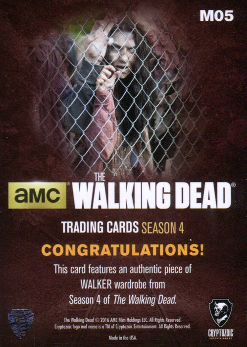 Walking Dead Season 4 Part 1 Walker's Wardrobe Costume Card M05   - TvMovieCards.com