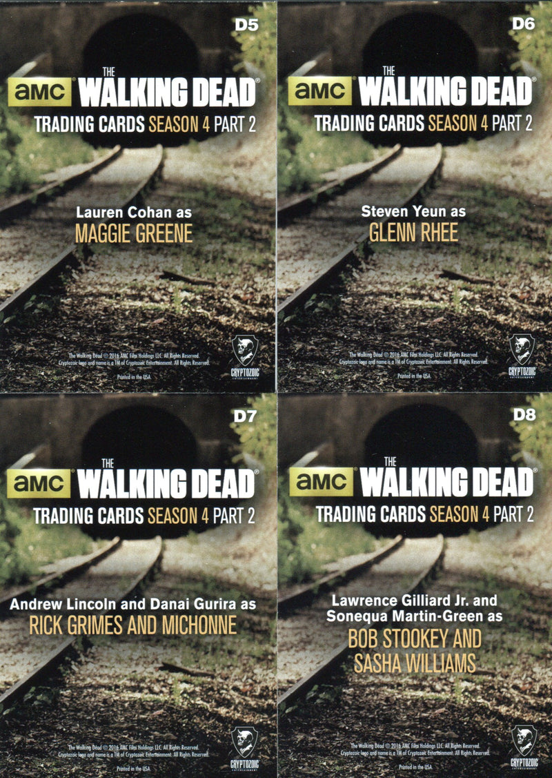 Walking Dead Season 4 Part 2 Posters Chase Card Set D5 thru D8   - TvMovieCards.com