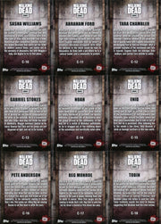 Walking Dead Season 5 Character Profiles Chase Card Set C-1 C-18 Topps 2016   - TvMovieCards.com