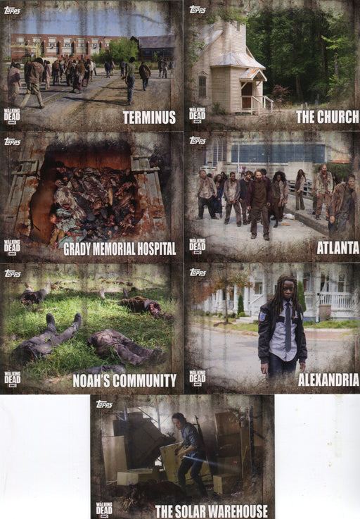Walking Dead Season 5 Locations Chase Card Set L-1 thru L-7 Topps 2016   - TvMovieCards.com