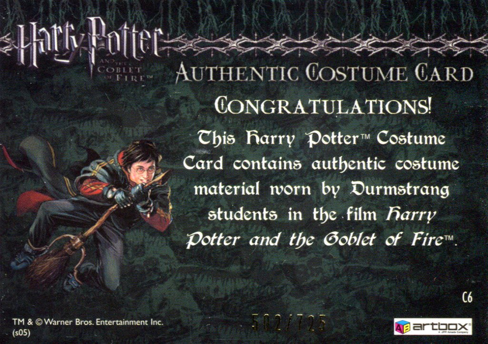 Harry Potter Goblet Fire Durmstrang Students Costume Card HP C6 #502/725   - TvMovieCards.com