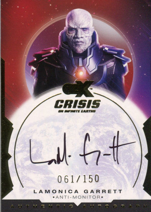 CZX Crisis Infinite Earths Lamonica Garrett Anti Monitor Autograph Card LG-AM   - TvMovieCards.com